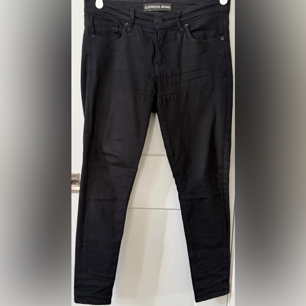Express Women’s Mid Rise Black Skinny/Legging Jeans 8S